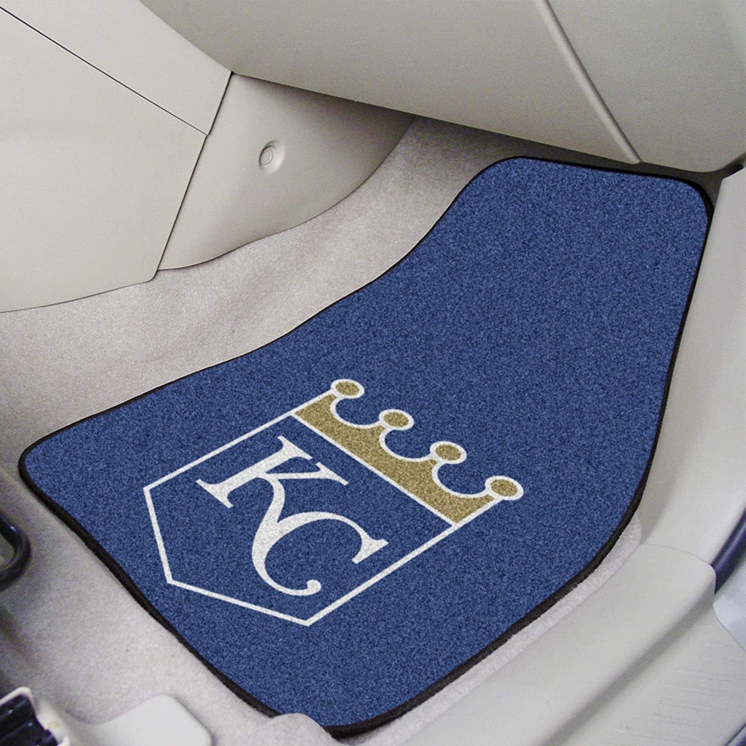 Kansas City Royals Front Floor Mats, Carpet Car Set, 18x27 Inch, Nylon, Set of 2