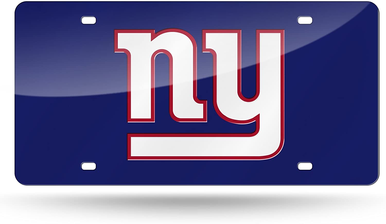 New York Giants Premium Laser Cut Tag License Plate, Blue Mirrored Acrylic Inlaid, 12x6 Inch