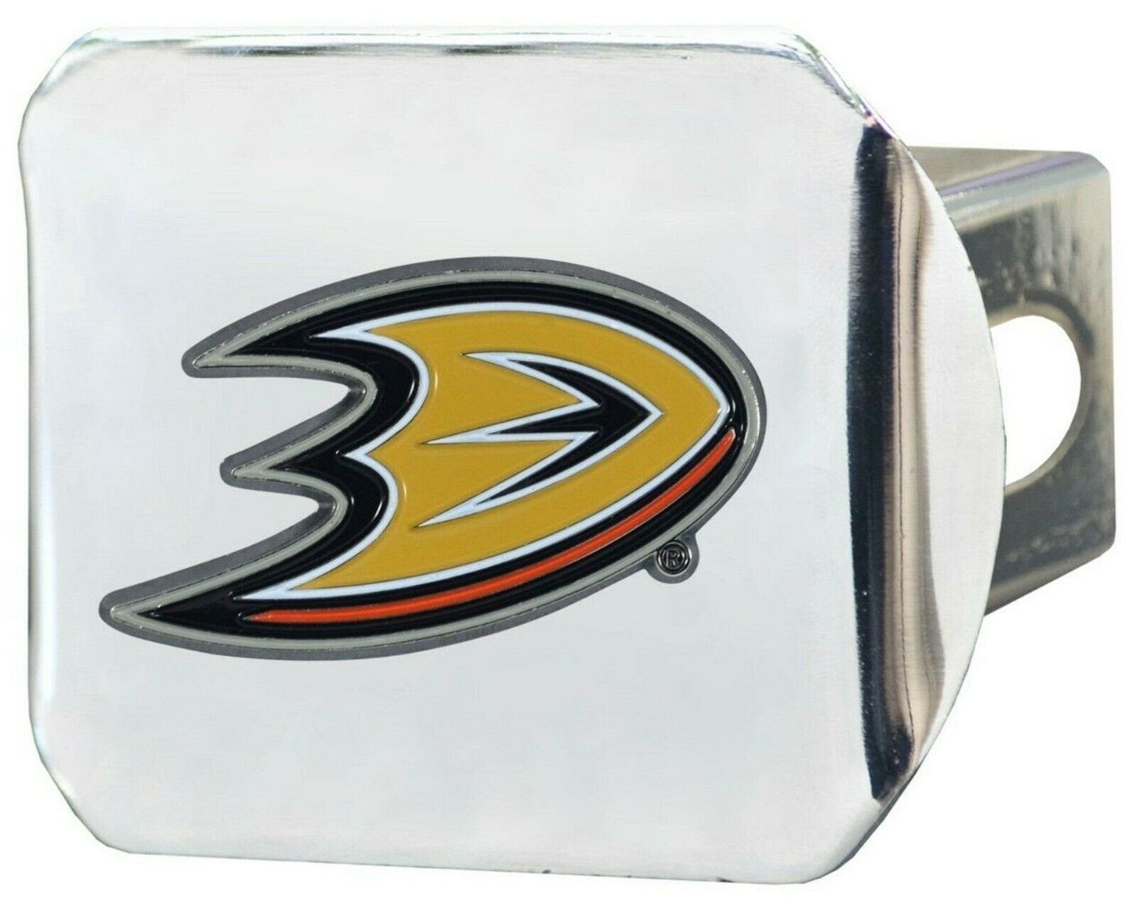Anaheim Ducks Hitch Cover Solid Metal with Raised Color Metal Emblem 2" Square Type III