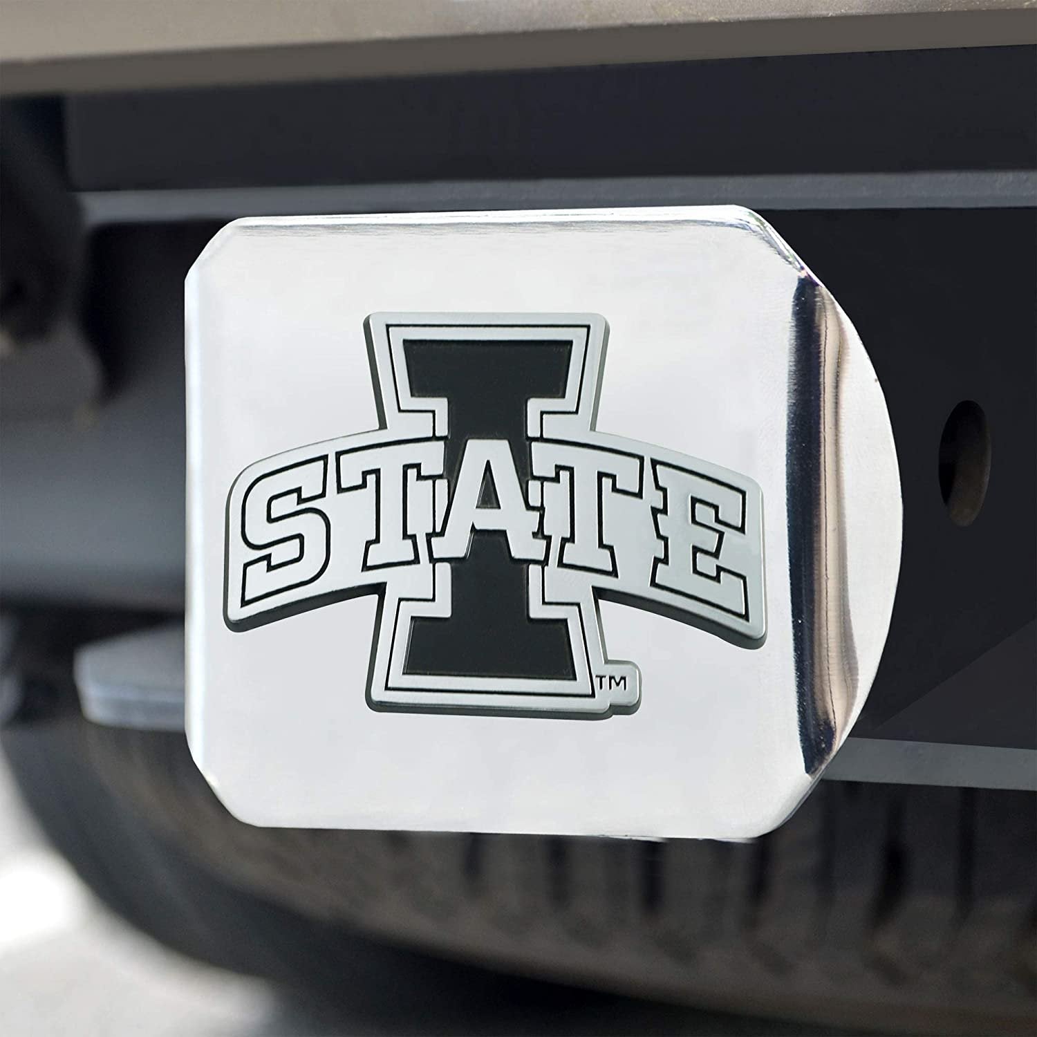 Iowa State Cyclones Hitch Cover Solid Metal with Raised Chrome Metal Emblem 2" Square Type III University