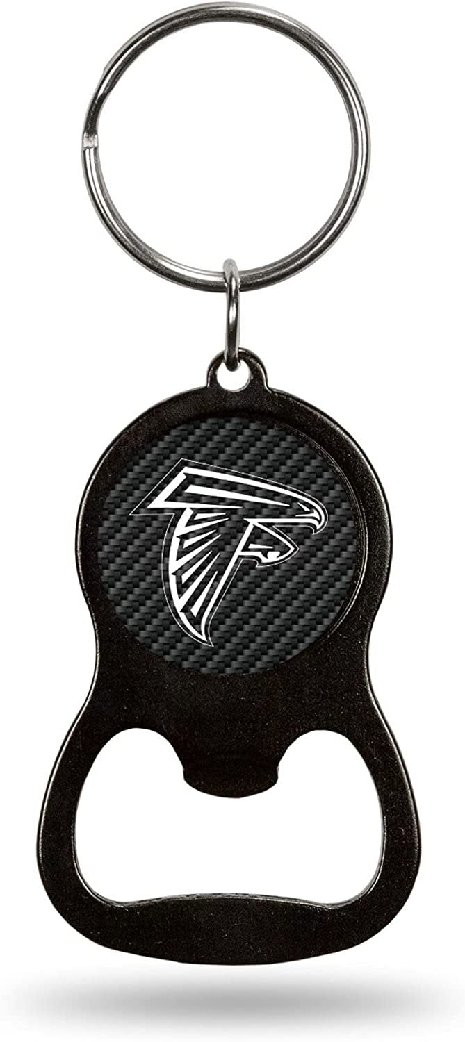Atlanta Falcons Keychain Bottle Opener Carbon Fiber Design Metal Football
