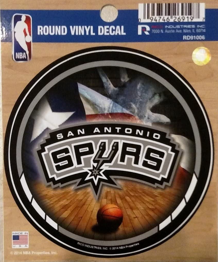 San Antonio Spurs New Design 4" Round Decal Flat Bumper Sticker Basketball
