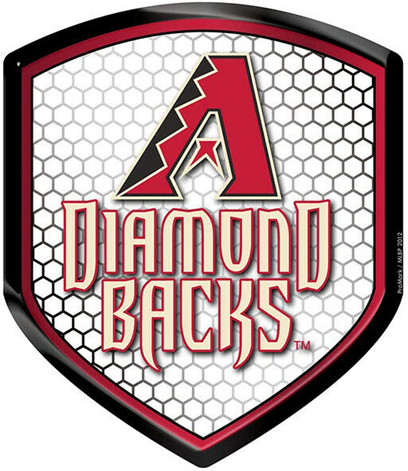 Arizona Diamondbacks High Intensity Reflector, Shield Shape, Raised Decal Sticker, 2.5x3.5 Inch, Home or Auto, Full Adhesive Backing