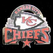 Kansas City Chiefs Metal Pin, Lapel Hat Tie, Push Pin backing
