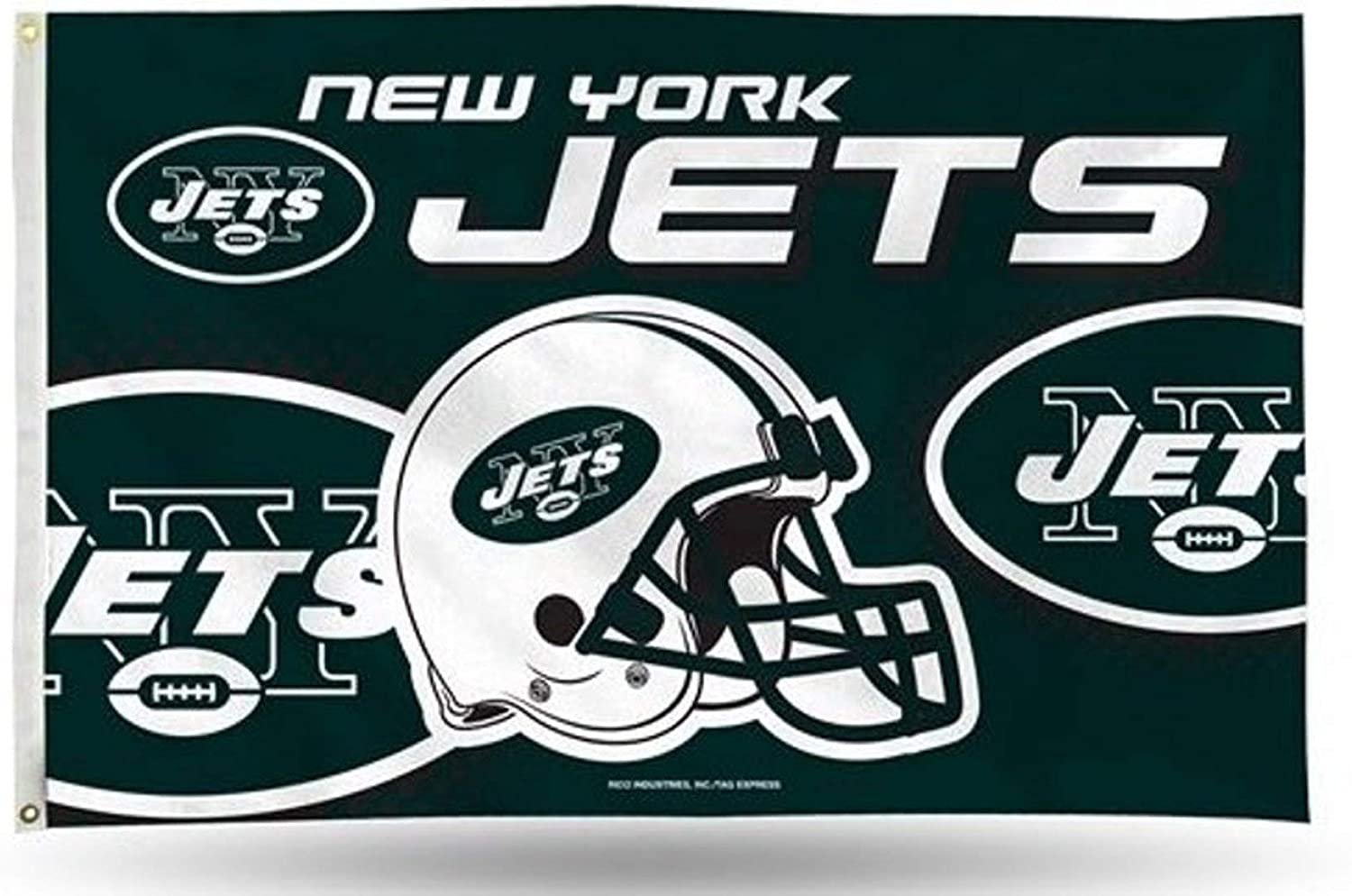 New York Jets Premium 3x5 Feet Flag Banner, Helmet Design, Metal Grommets, Outdoor Use, Single Sided