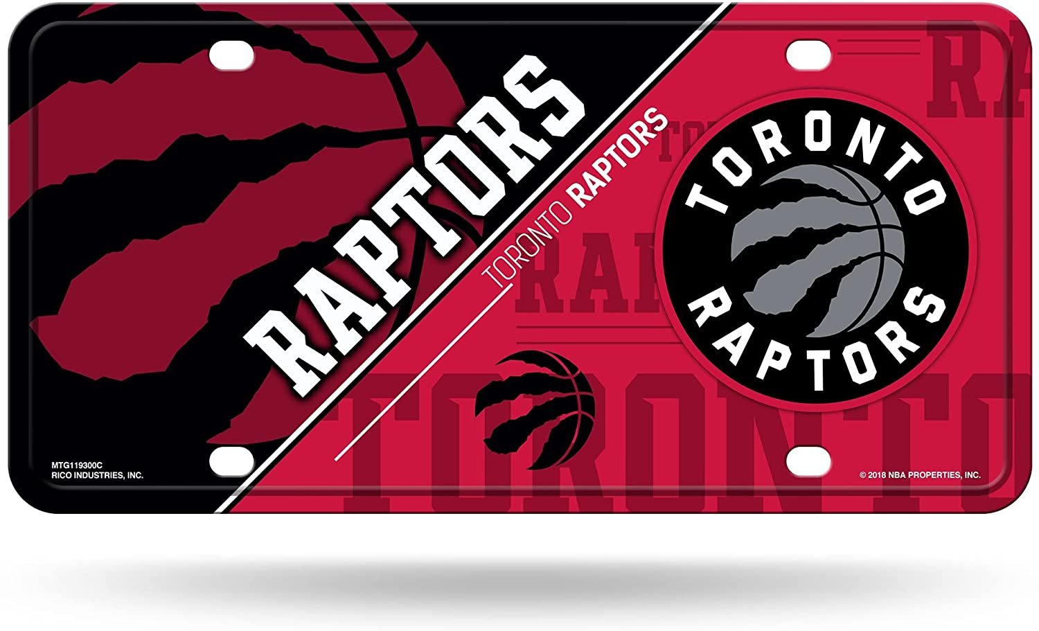 Toronto Raptors Metal Tag License Plate Novelty 6x12 Inch Split Design