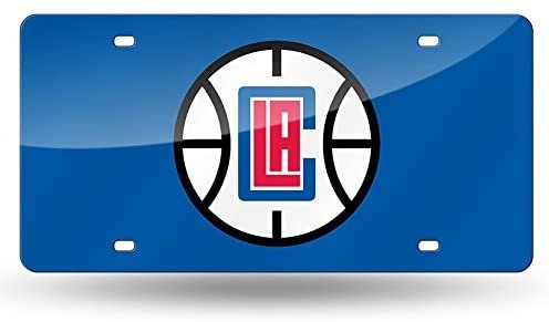 Los Angeles Clippers Laser Cut Tag License Plate Acrylic Mirrored Inlaid 6x12 Inch