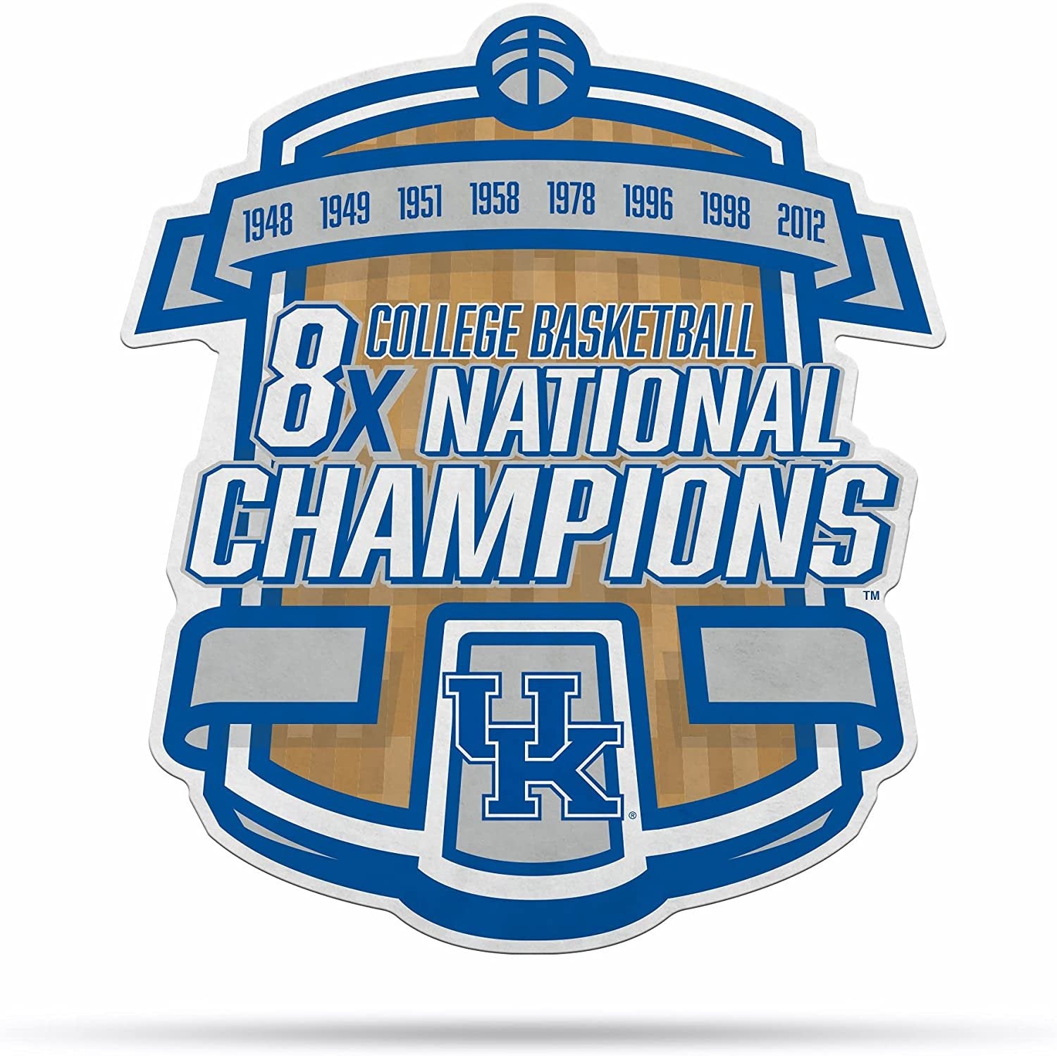 University of Kentucky Wildcats 8-Time Champions Soft Felt Pennant, Shape Cut, 18 Inch, Easy To Hang
