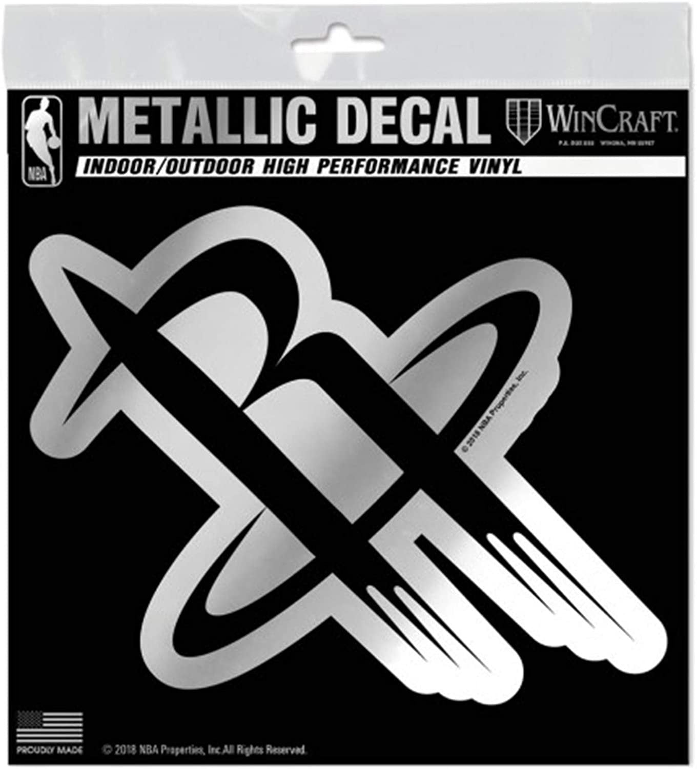 Houston Rockets 6 Inch Decal Sticker, Metallic Chrome Shimmer Design