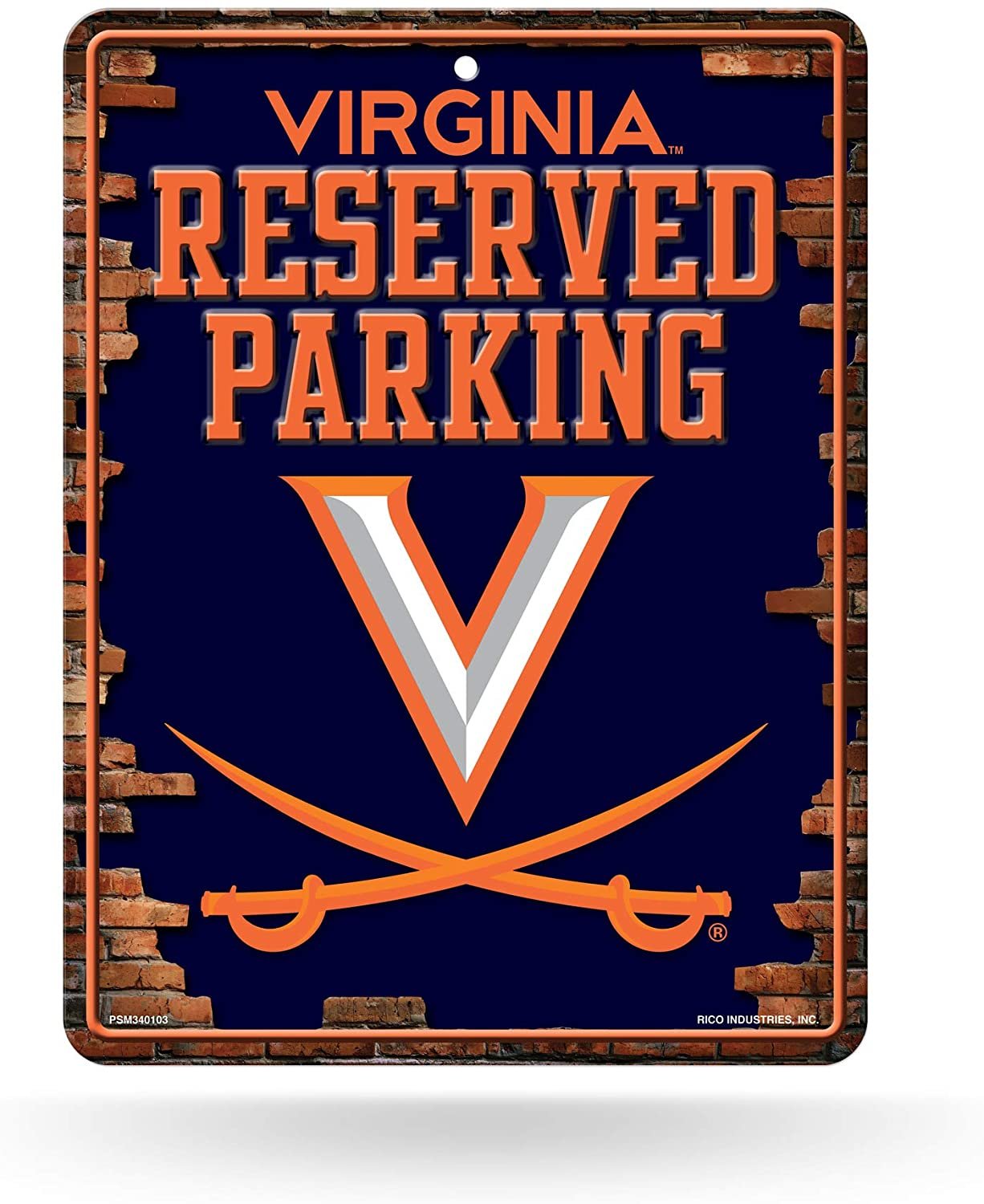 University of Virginia Cavaliers Metal Parking Sign Embossed Wall Team Logo Novelty