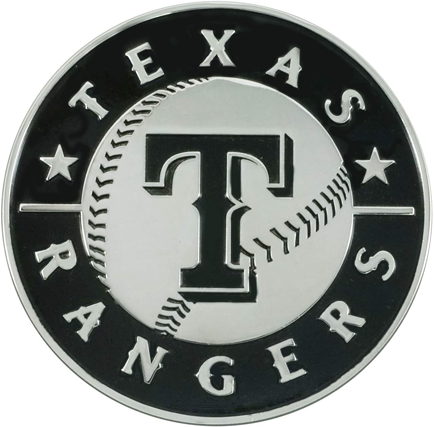 Texas Rangers Solid Metal Raised Auto Emblem Decal Adhesive Backing