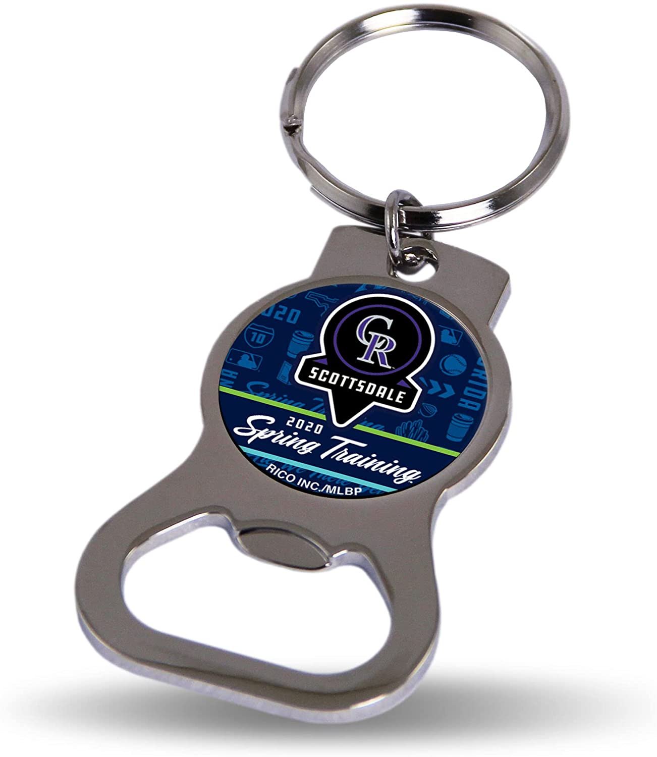 Colorado Rockies Premium Solid Metal Bottle Opener Keychain, Spring Training Team Logo