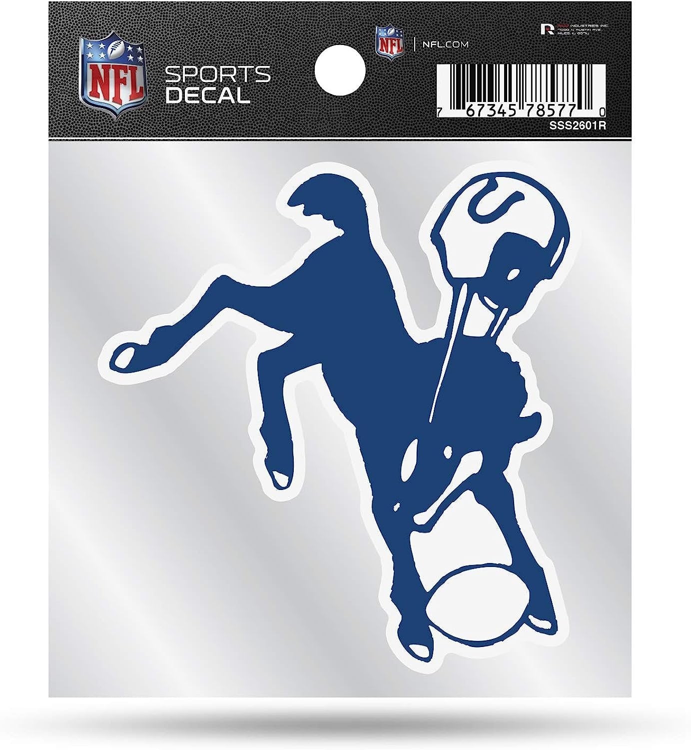 Indianapolis Colts 4x4 Inch Die Cut Decal Sticker, Retro Logo, Clear Backing