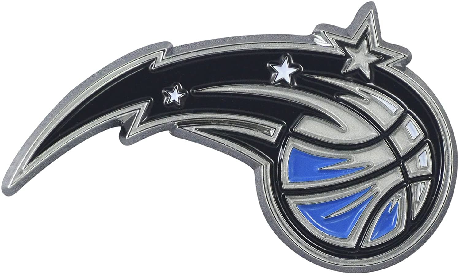 Orlando Magic Premium Solid Metal Raised Auto Emblem, Team Color, Shape Cut, Adhesive Backing