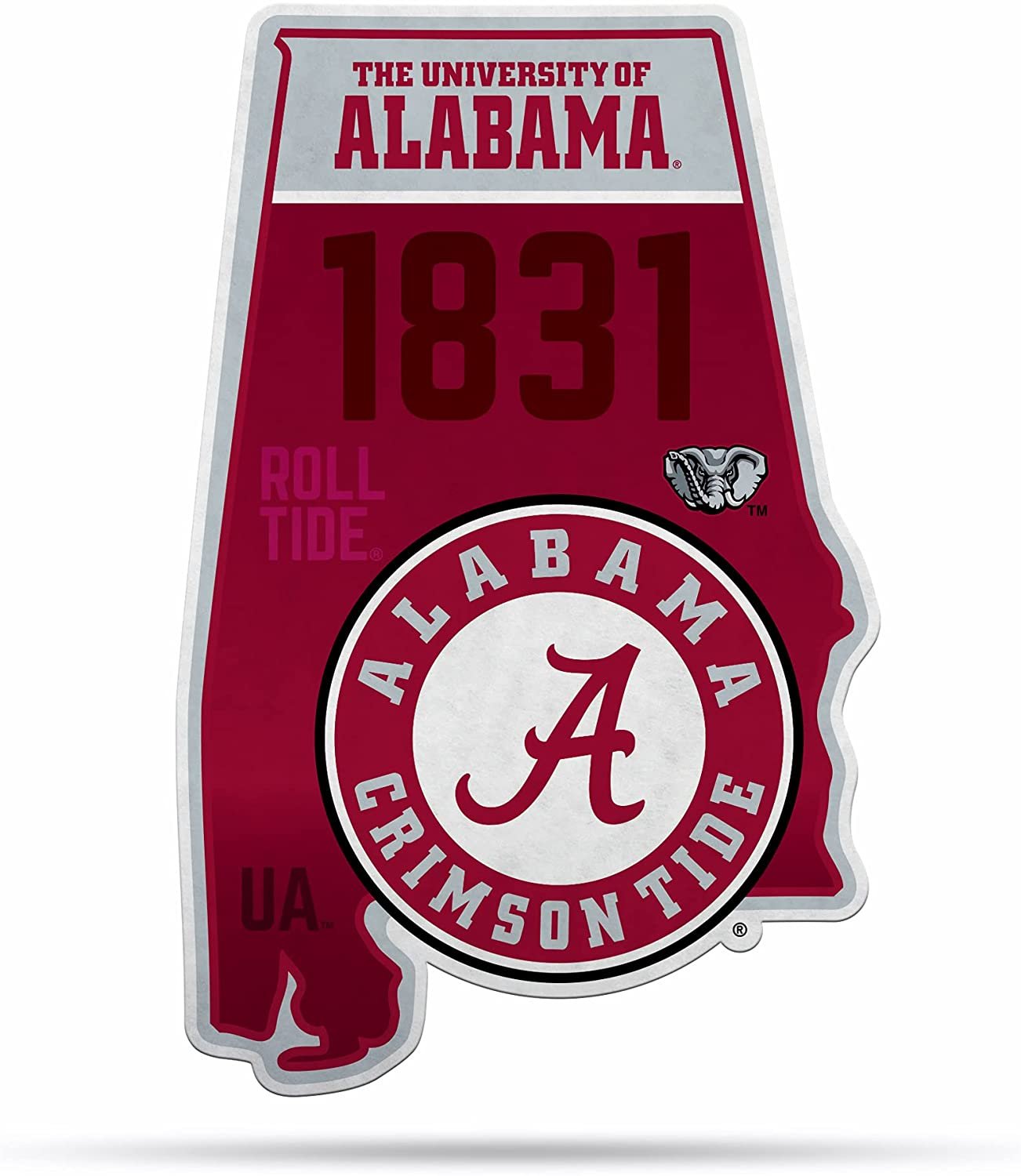 Alabama Crimson Tide Pennant State Shape 18 Inch Soft Felt University of