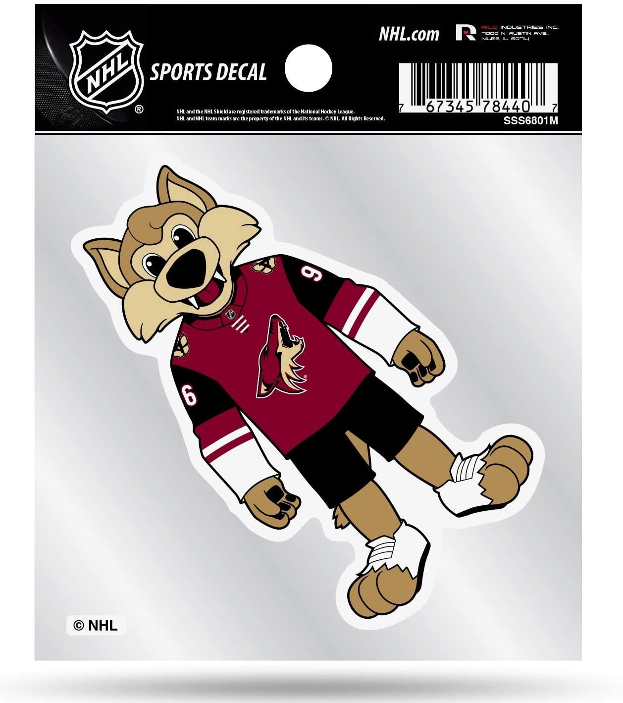 Arizona Coyotes 4x4 Decal Sticker Mascot Logo Premium with Clear Backing Flat Vinyl Auto Home Hockey