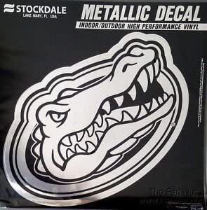 University of Florida Gators 6 Inch Decal Sticker, Metallic Chrome Shimmer Design, Vinyl Die Cut, Auto Home
