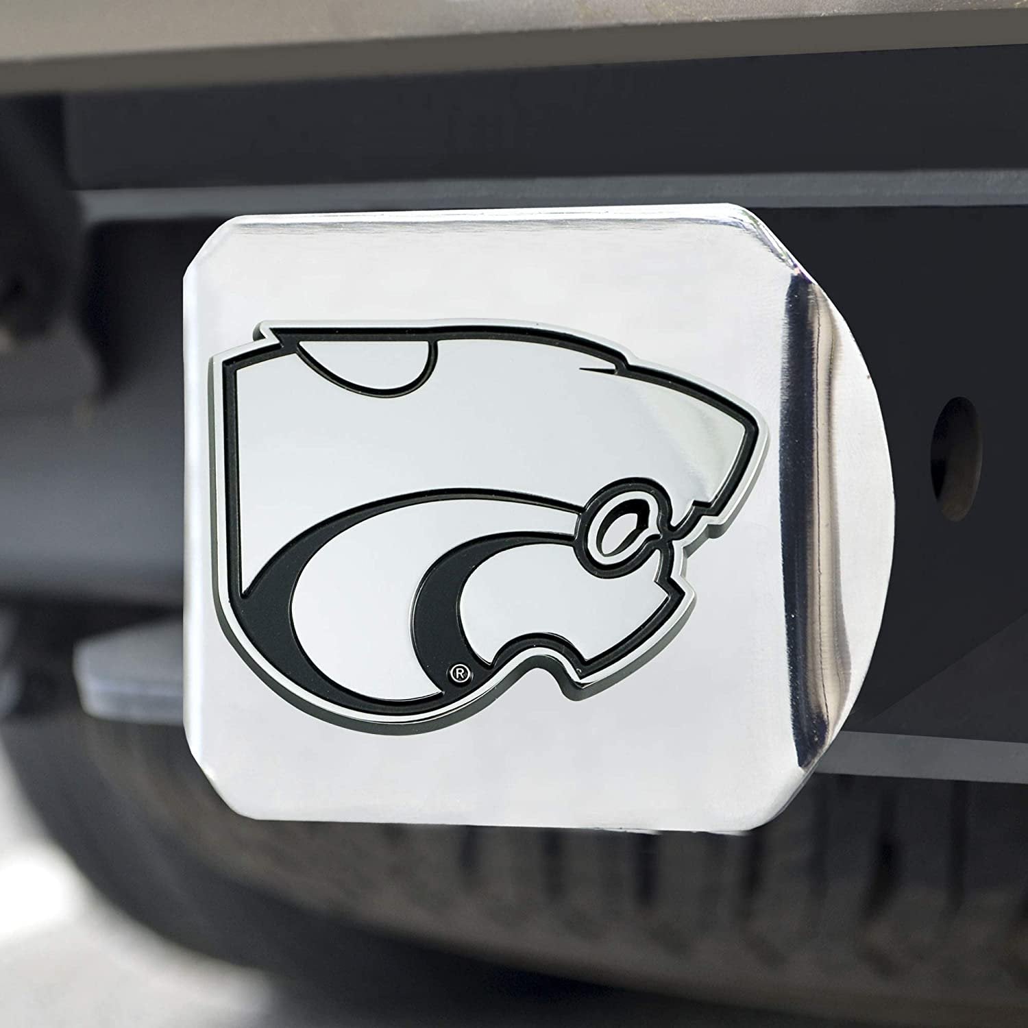 Kansas State Wildcats Hitch Cover Solid Metal with Raised Chrome Metal Emblem 2" Square Type III University