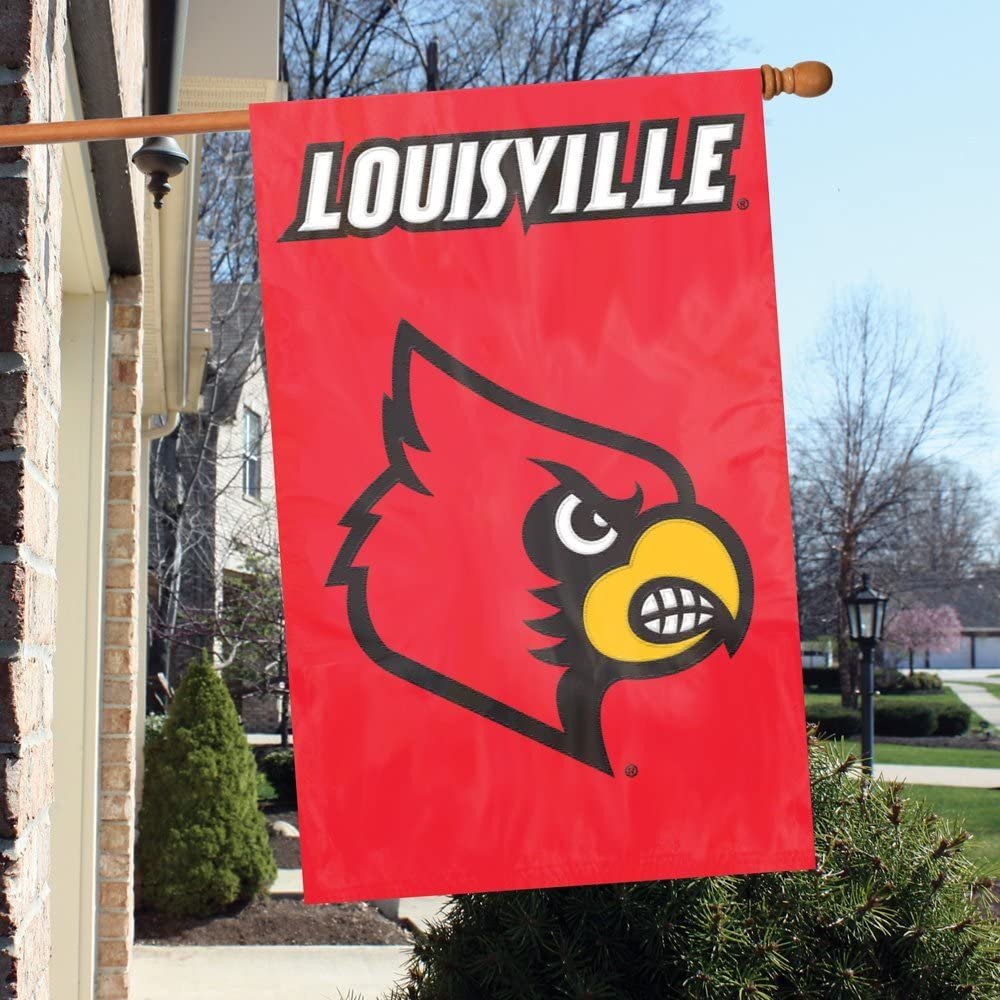 University of Louisville Cardinals Premium House Banner Flag, Applique, Double Sided, 28x44 Inches