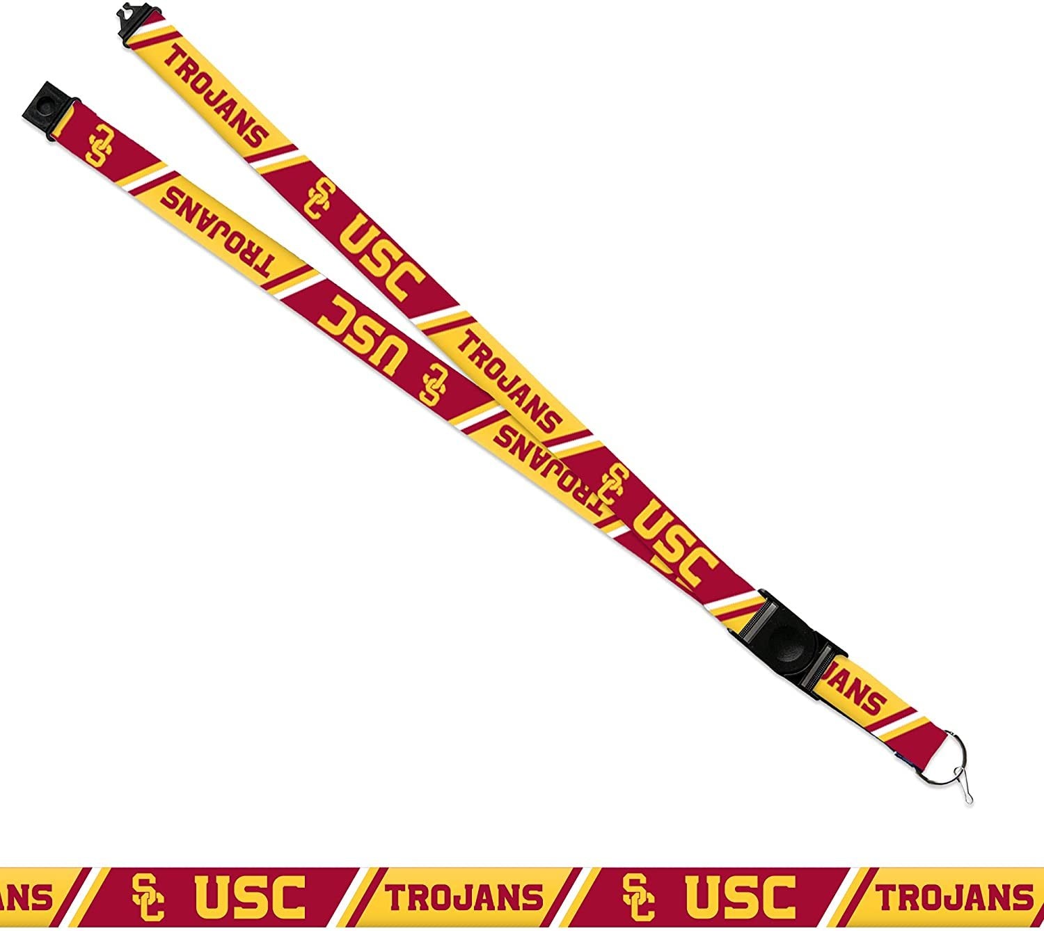 University of Southern Trojans California USC Lanyard Keychain Double Sided 18 Inch Button Clip Safety Breakaway