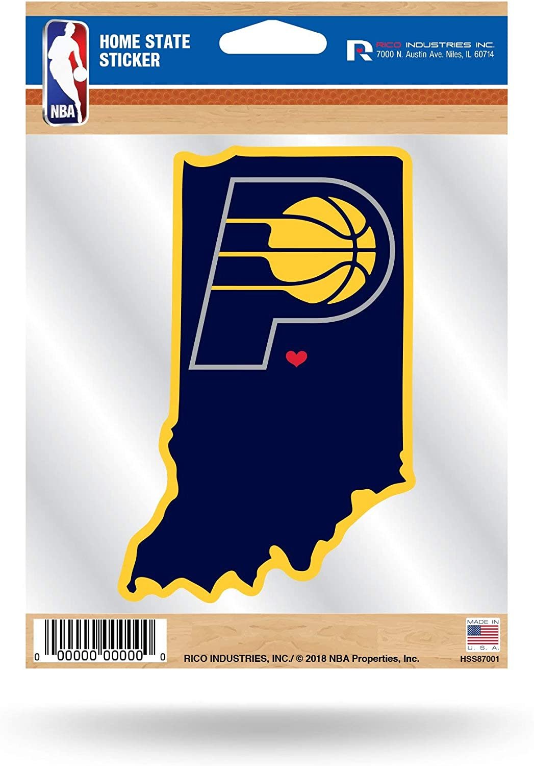 Indiana Pacers 5 Inch Sticker Decal, Home State Design, Flat Vinyl, Full Adhesive Backing