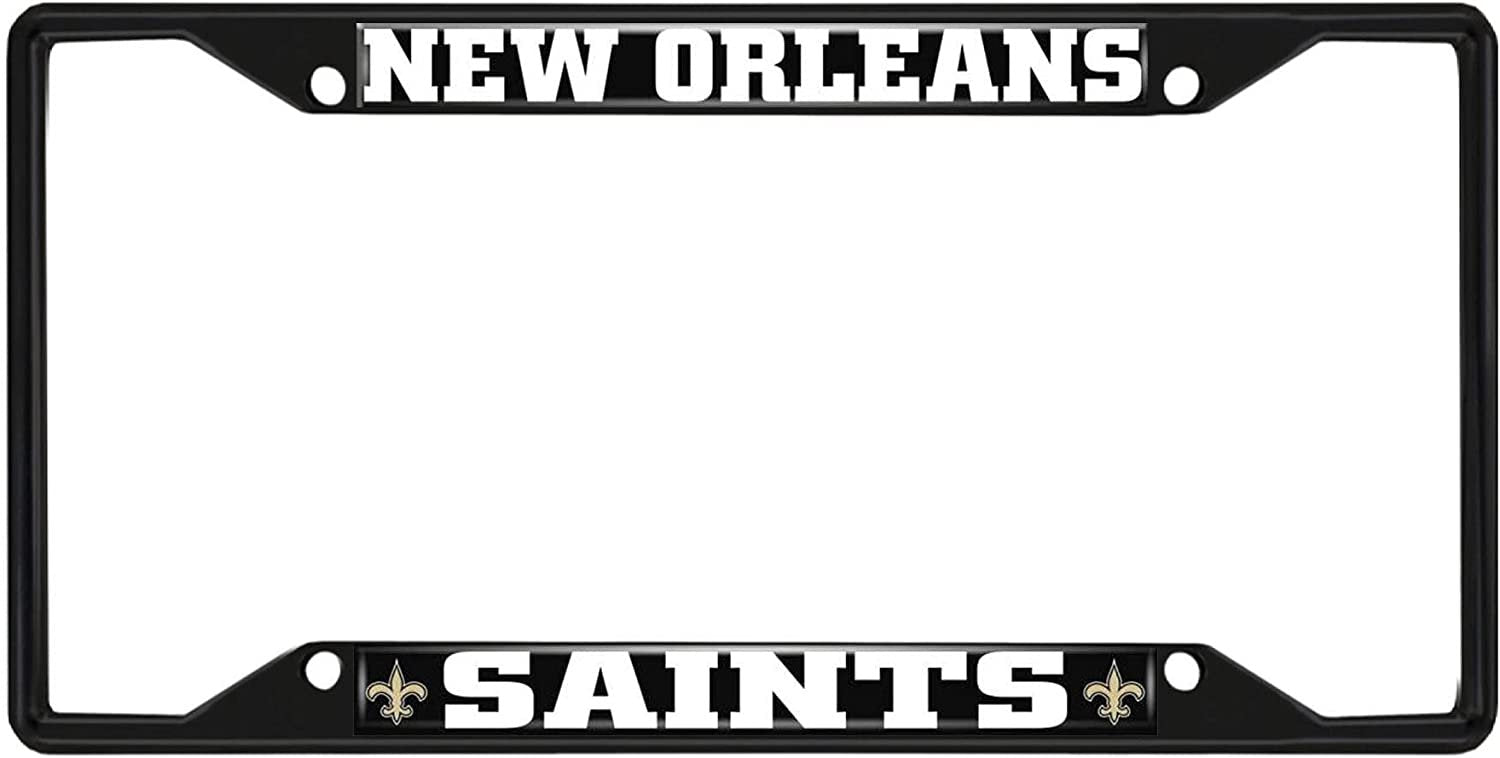 FANMATS 31367 New Orleans Saints Metal License Plate Frame Black Finish