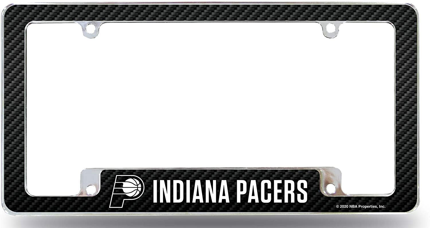 Indiana Pacers Metal License License Plate Frame Tag Cover, Carbon Fiber Style, 12x6 Inch
