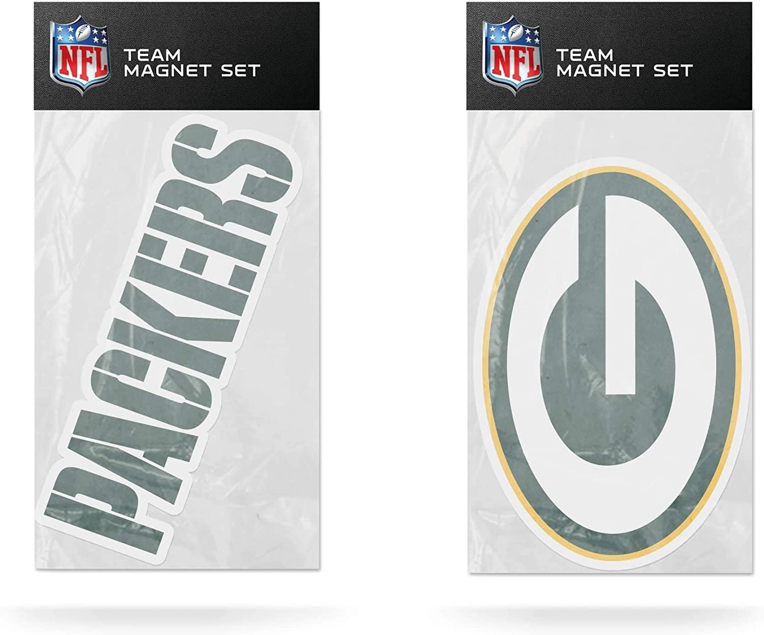 Green Bay Packers 2-Pack Die Cut Team Logo Magnet Set, 4x6 Inches
