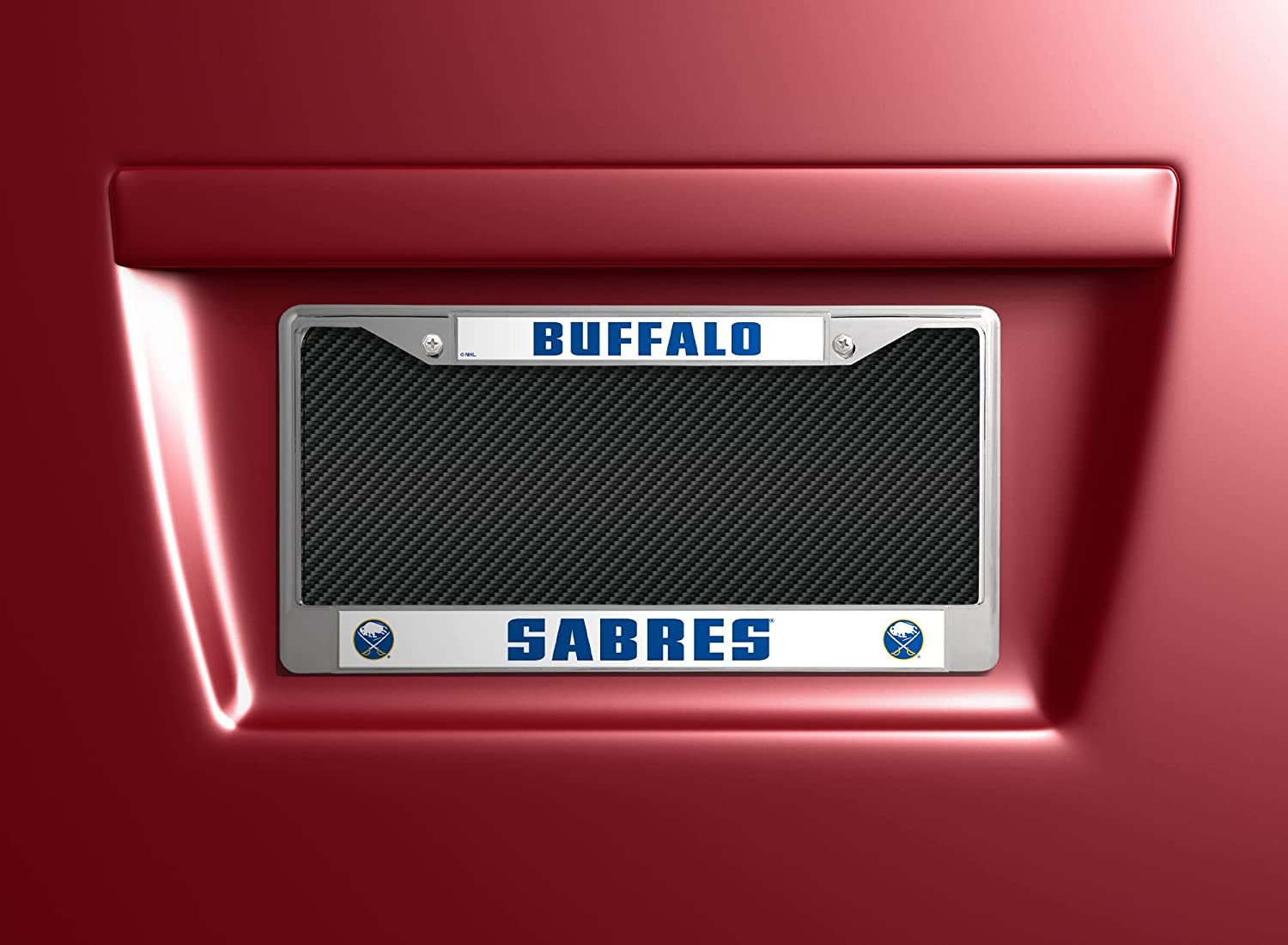 Buffalo Sabres Metal License Plate Frame Chrome Tag Cover 6x12 Inch