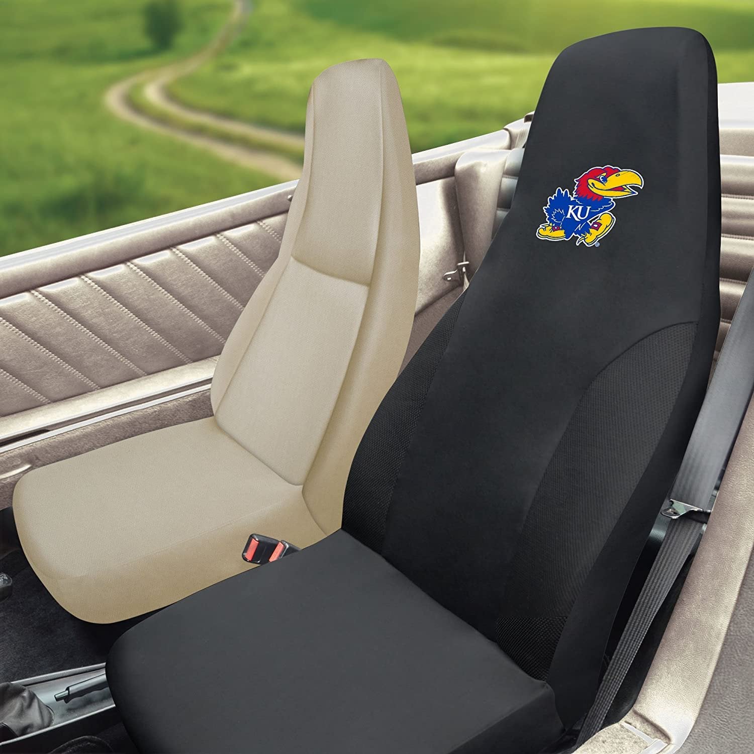 FANMATS - 15092 NCAA University of Kansas Jayhawks Polyester Seat Cover 20"x48"