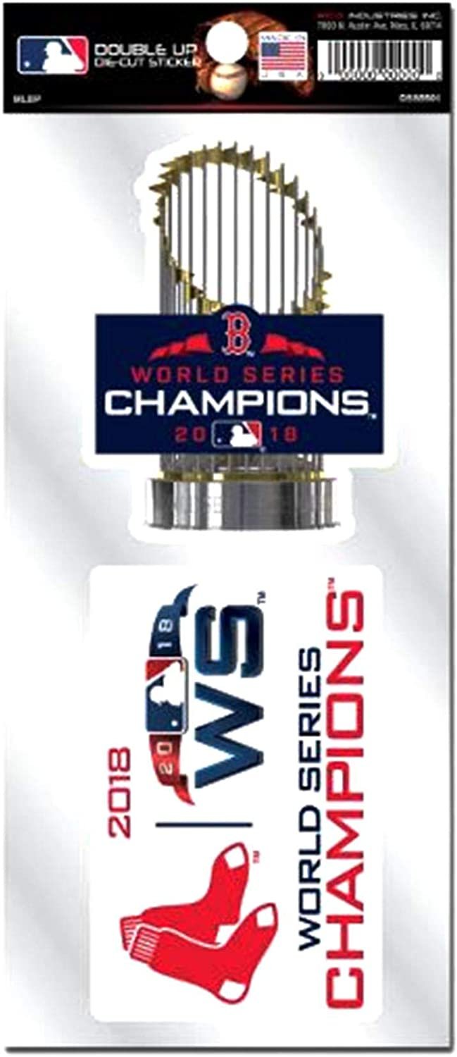 Boston Red Sox 2018 World Series Champions 2-Piece Double Up Die Cut Sticker Decal Sheet, 4x8 Inch