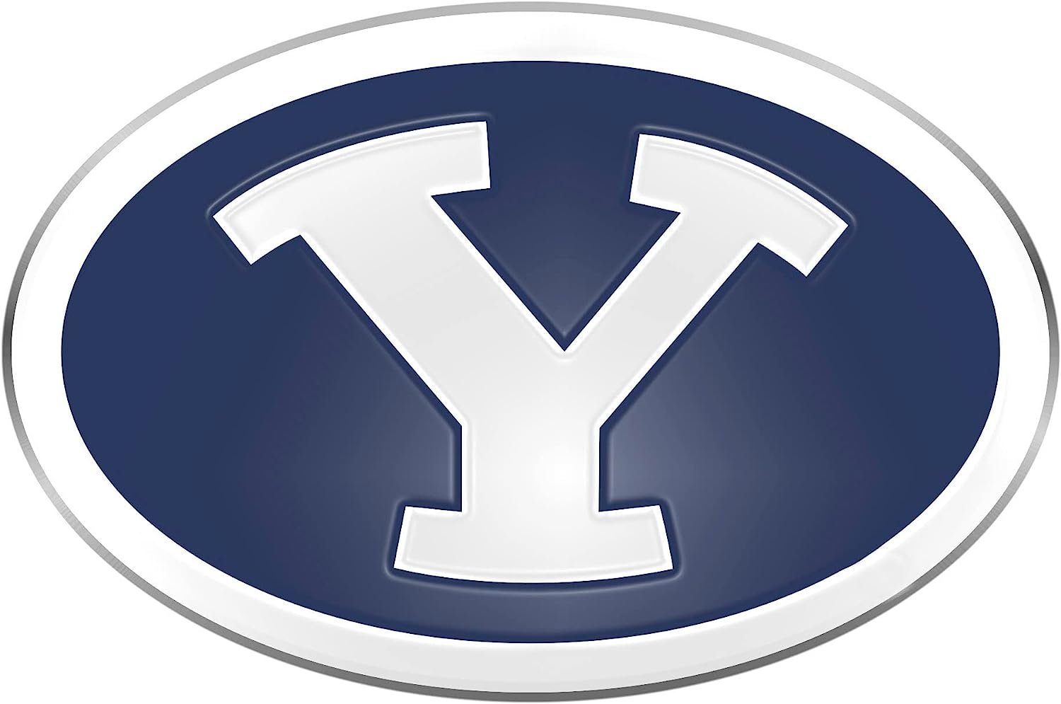Brigham Young University Cougars Byu Embossed Color Auto Emblem Aluminum Metal Raised Decal Sticker Full Adhesive Backing