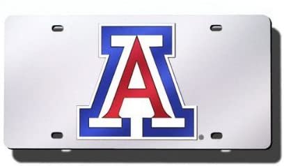 University of Arizona Wildcats Premium Laser Cut Tag License Plate, Mirrored Acrylic Inlaid, 12x6 Inch