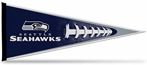 Seattle Seahawks Soft Felt Pennant, Football Design, 12x30 Inch, Easy To Hang