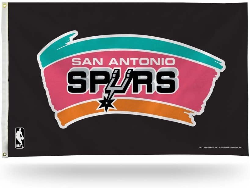 San Antonio Spurs Premium 3x5 Feet Flag Banner, Retro Logo, Metal Grommets, Outdoor Indoor, Single Sided