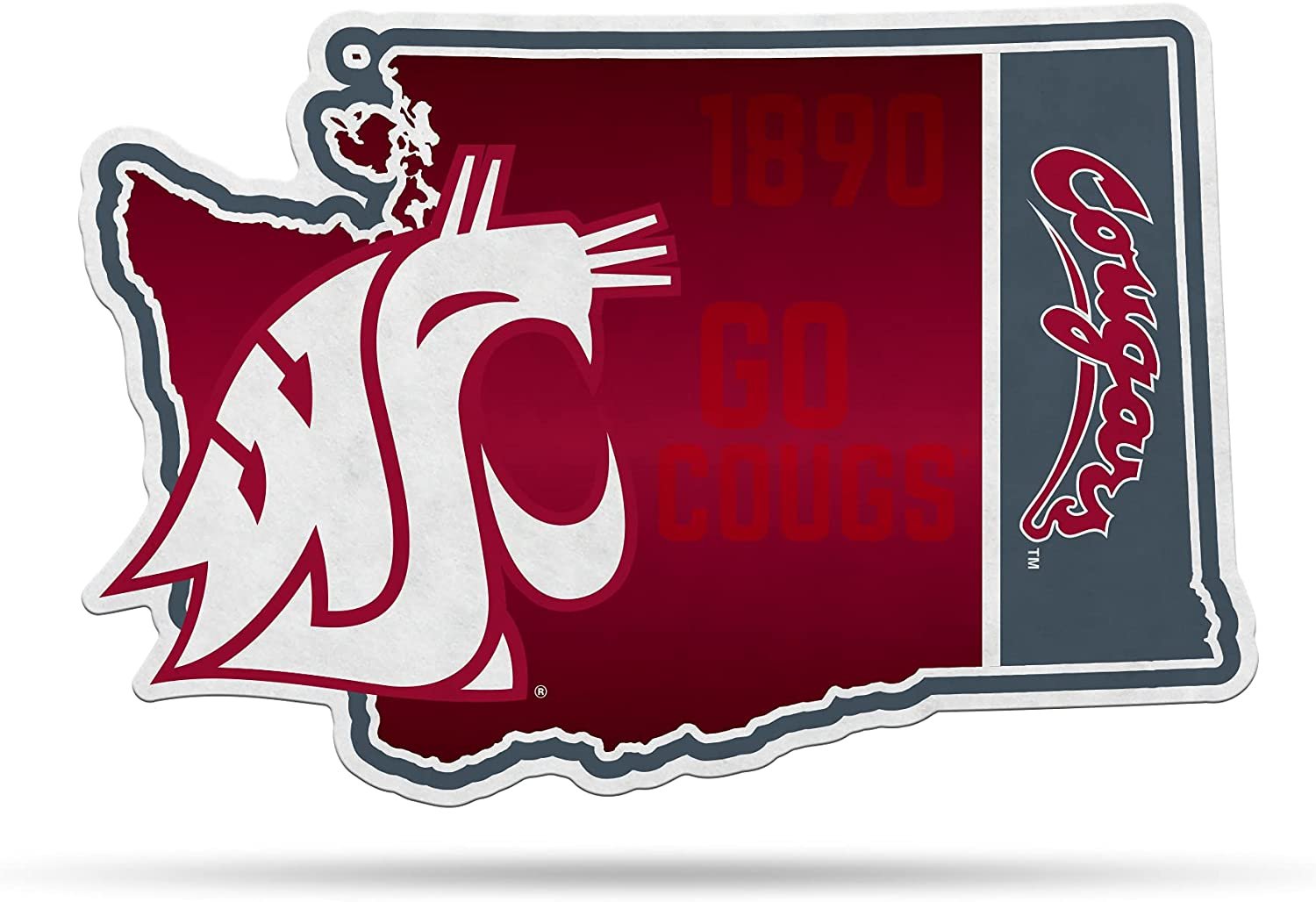 Washington State Cougars Pennant State Shape 18 Inch Soft Felt University of