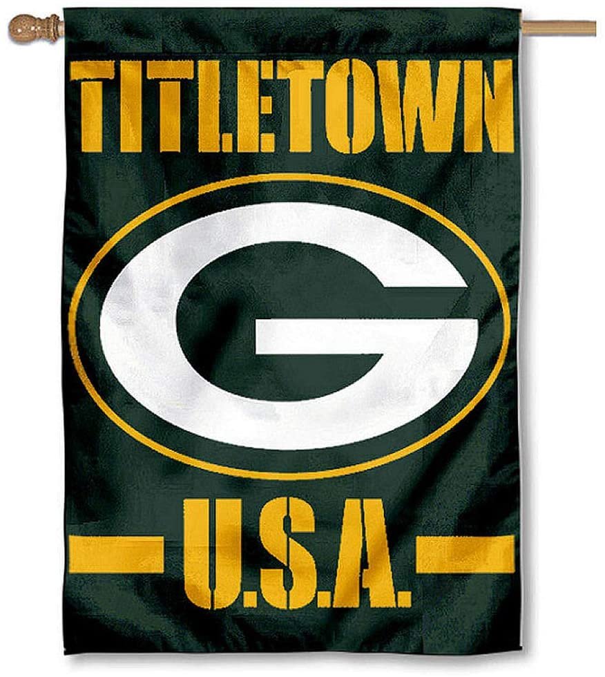 Green Bay-Packers Premium Banner House Flag, Titletown Design, 28x40 Inch, Indoor Outdoor Use