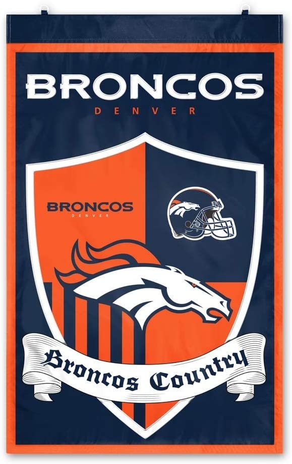 Denver Broncos 2x3 Feet Banner Flag Team Shield Design