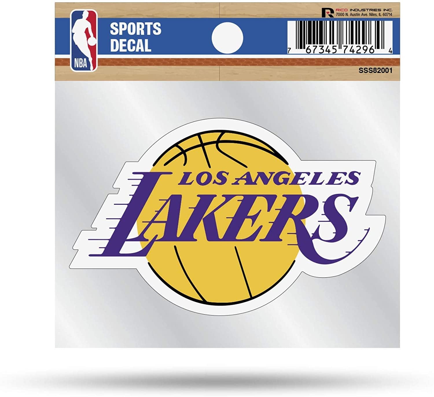 Los Angeles Lakers 4x4 Inch Die Cut Decal Sticker, Primary Logo, Clear Backing