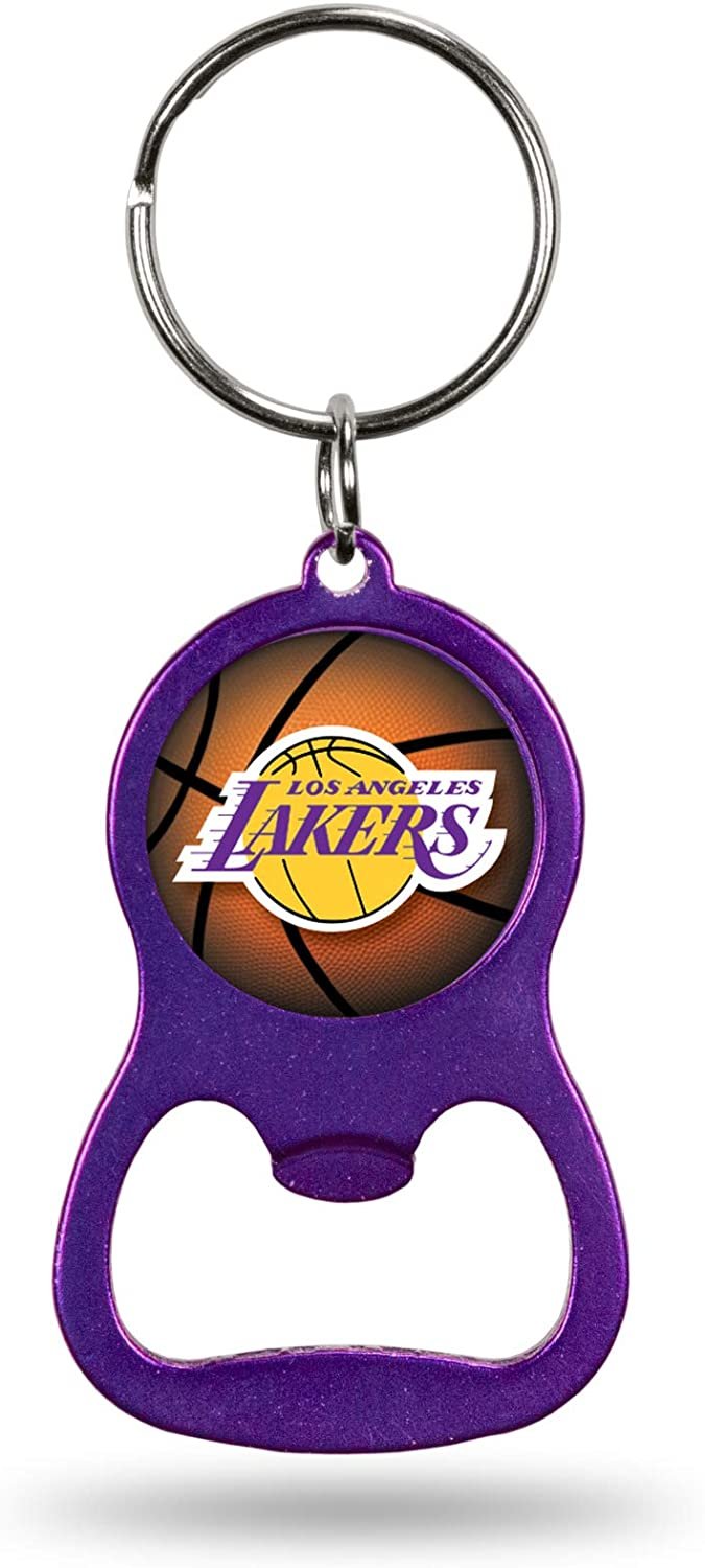 Los Angeles Lakers Bottle Opener Colored Keychain, Purple, Measures 1.25" x 3.75"