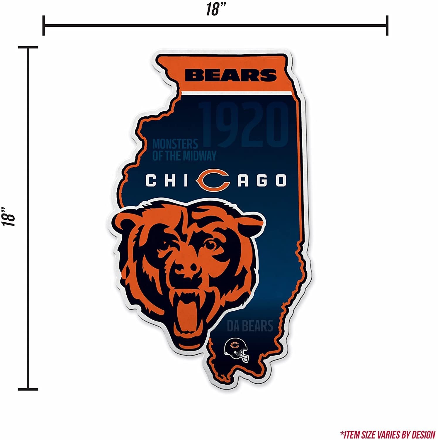 Chicago Bears Pennant State Shape 18 Inch Soft Felt