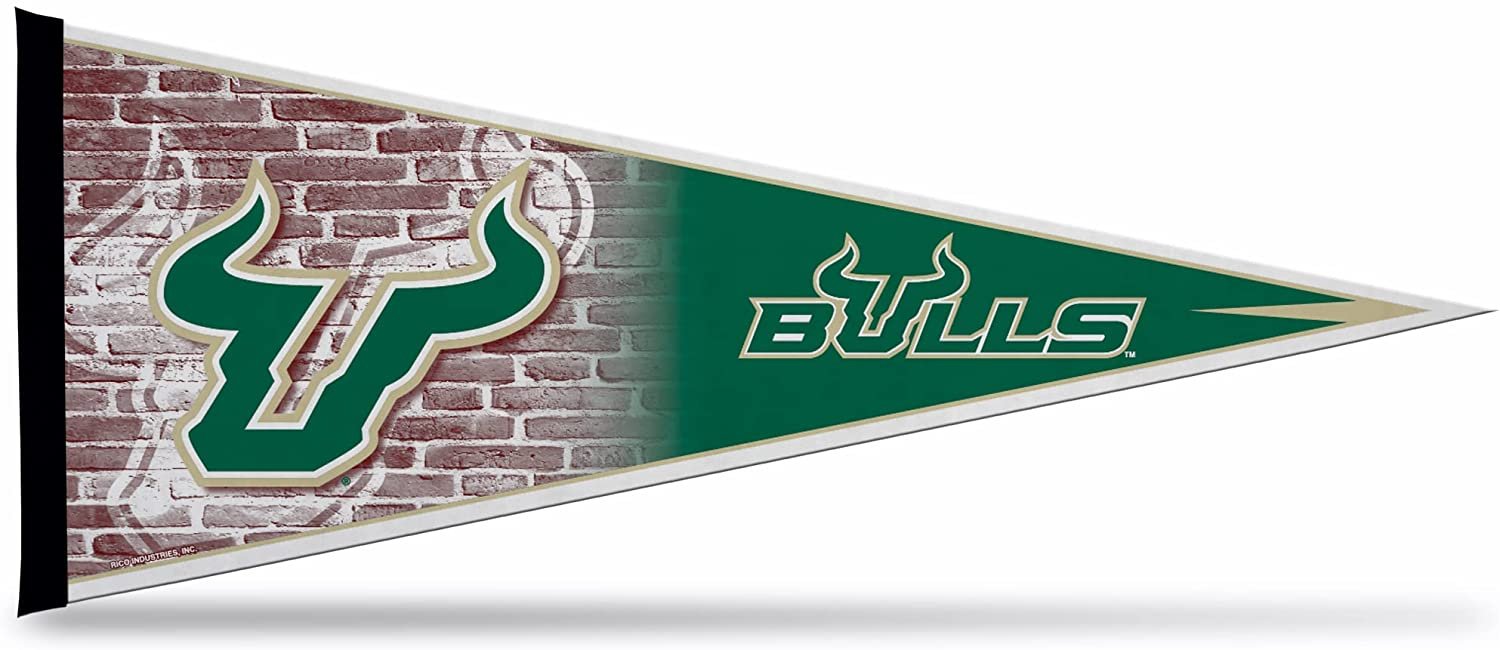 University of South Florida Bulls USF Soft Felt Pennant, Primary Design, 12x30 Inch, Easy To Hang