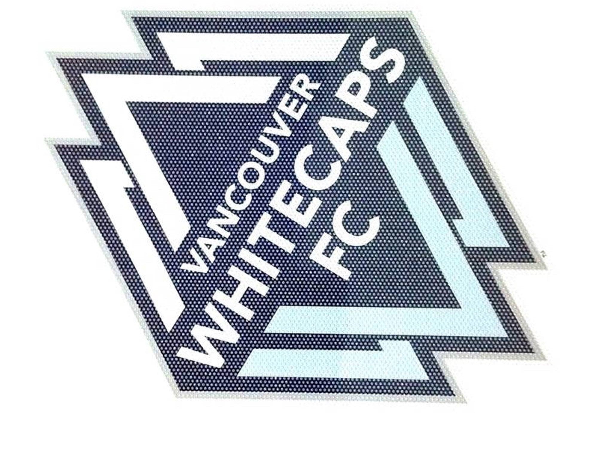Vancouver Whitecaps FC 12 Inch Preforated Window Film Decal Sticker, One-Way Vision, Adhesive Backing