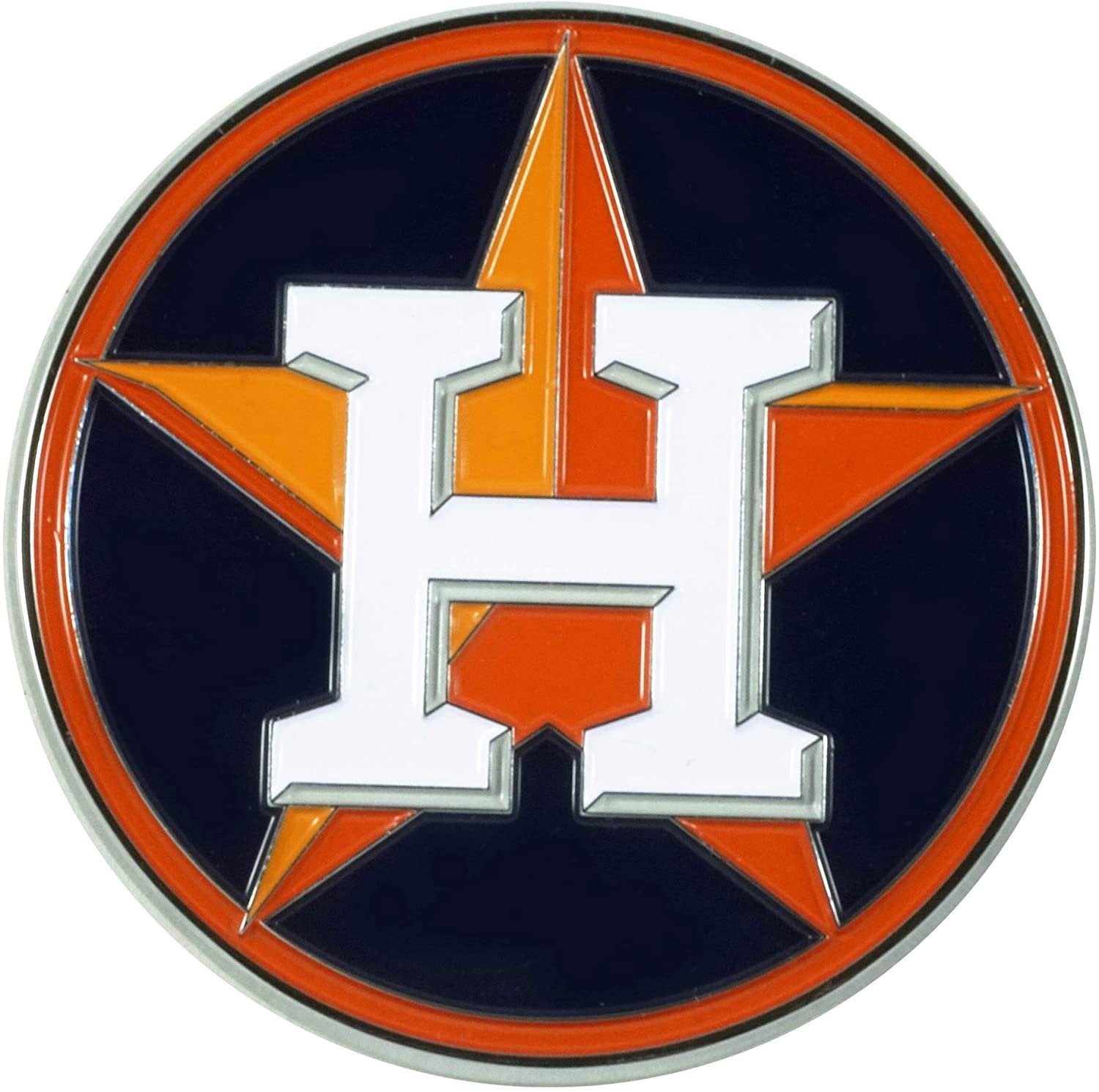 Houston Astros Premium Solid Metal Color Chrome Auto Emblem Decal