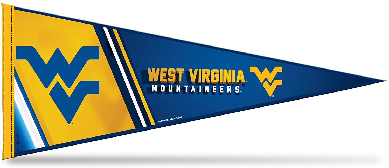 West Virginia University Mountaineers Soft Felt Pennant, Primary Design, 12x30 Inch, Easy To Hang