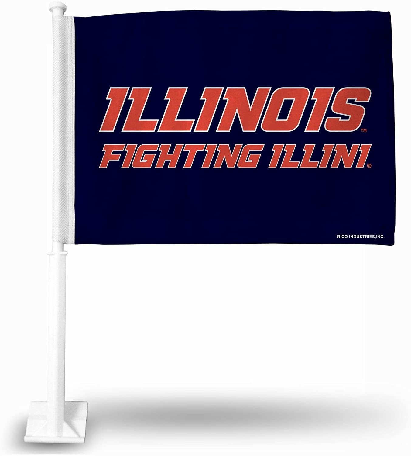 University of Illinois Fighting Illini Car Flag with Pole