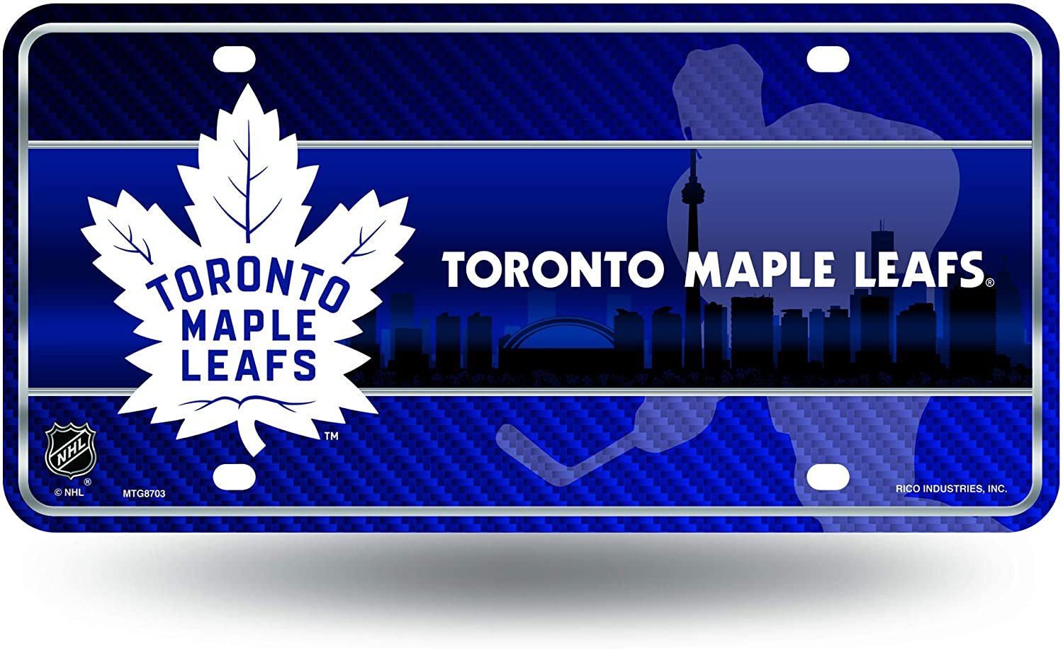 Toronto Maple Leafs Metal Auto Tag License Plate, City Design, 6x12 Inch