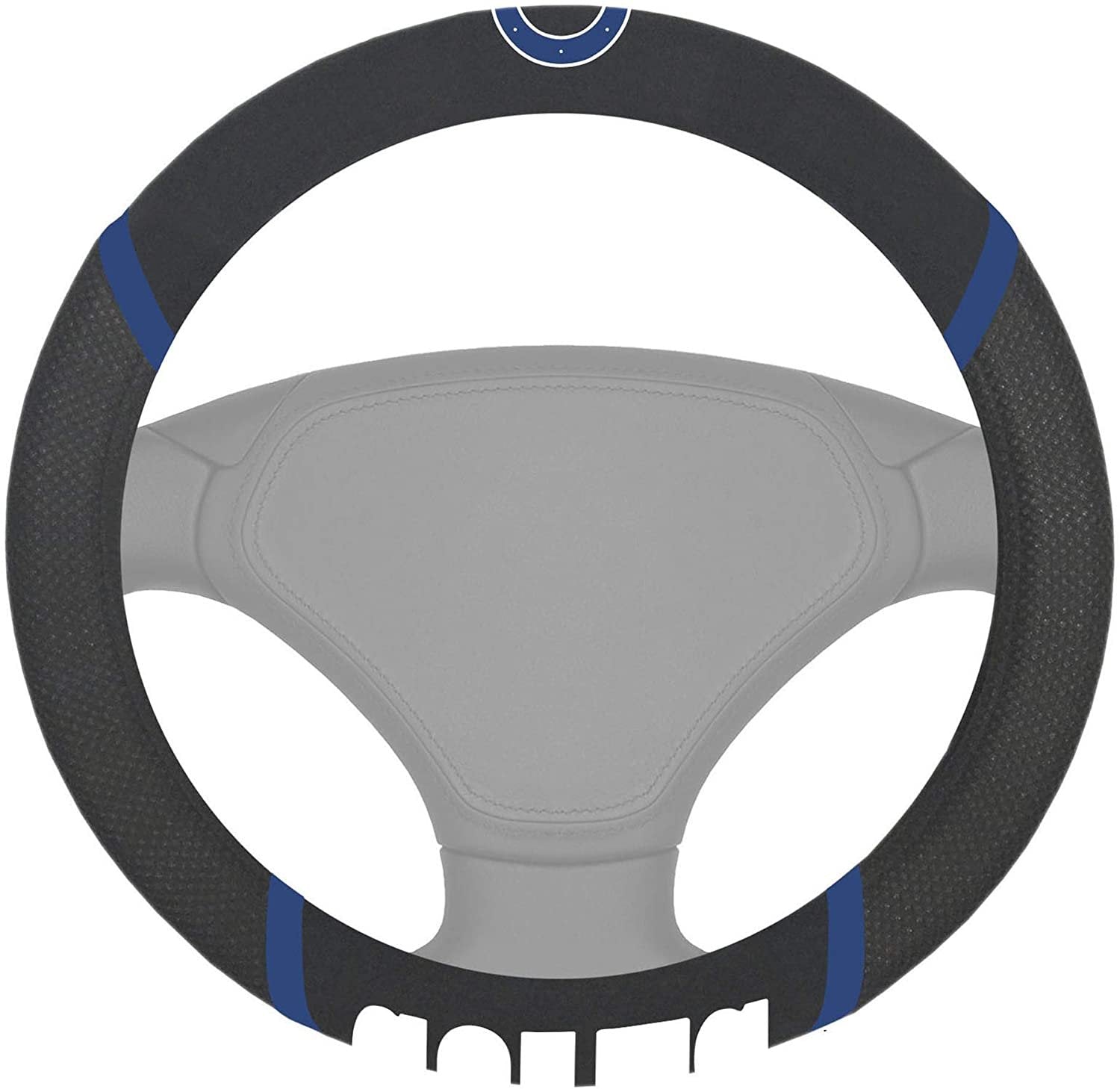 Indianapolis Colts Steering Wheel Cover Premium Embroidered Black 15 Inch