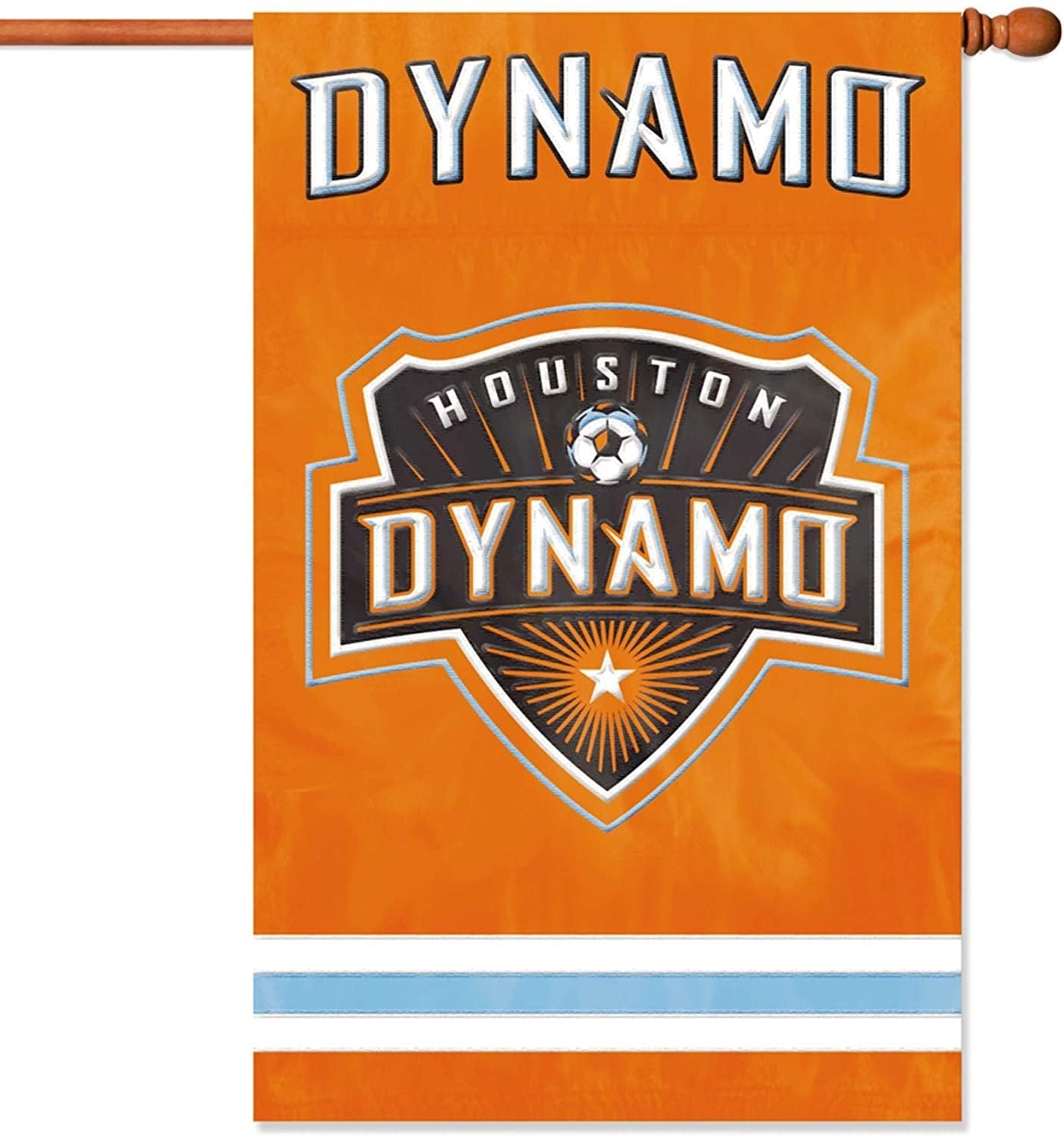Houston Dynamo Premium 2-Sided 28x44 Banner Applique & Embroidered House Flag
