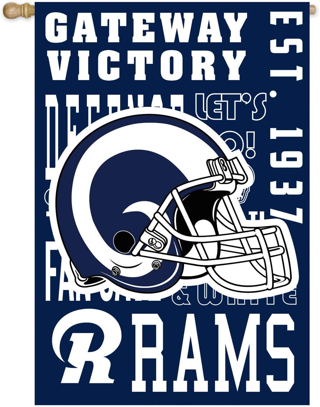 Los Angeles Rams Premium Double Sided Banner House Flag, Fan Rules Design, 28x44 Inch